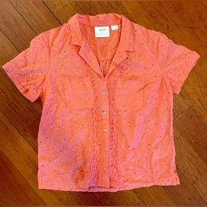 Anthropologie Maeve eyelet button down